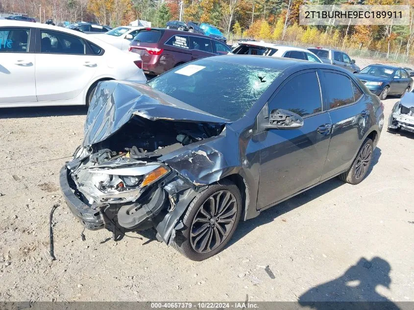 2014 Toyota Corolla S Plus VIN: 2T1BURHE9EC189911 Lot: 40657379