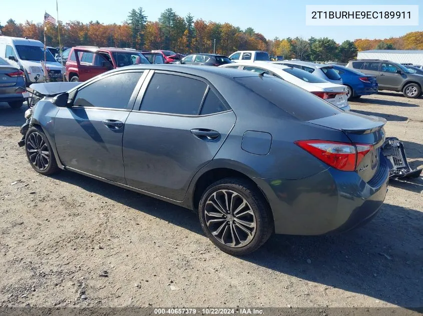 2014 Toyota Corolla S Plus VIN: 2T1BURHE9EC189911 Lot: 40657379