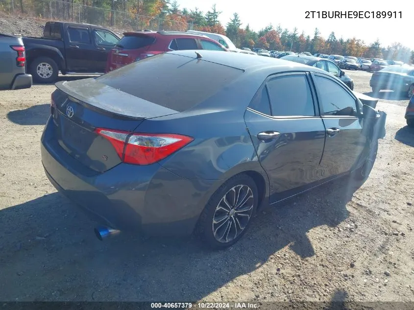 2014 Toyota Corolla S Plus VIN: 2T1BURHE9EC189911 Lot: 40657379