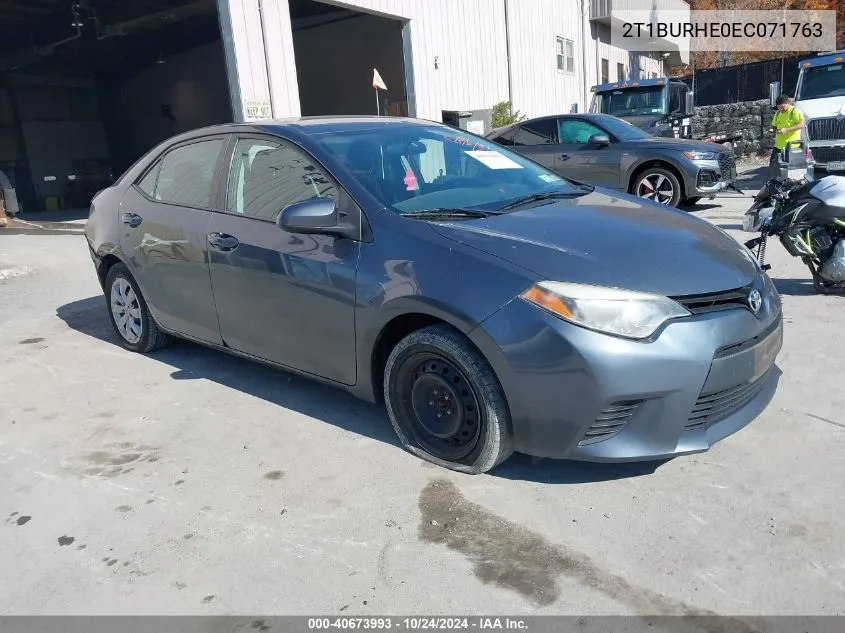 2T1BURHE0EC071763 2014 Toyota Corolla Le