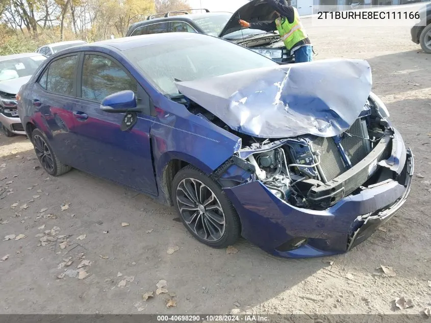 2014 Toyota Corolla S Plus VIN: 2T1BURHE8EC111166 Lot: 40698290