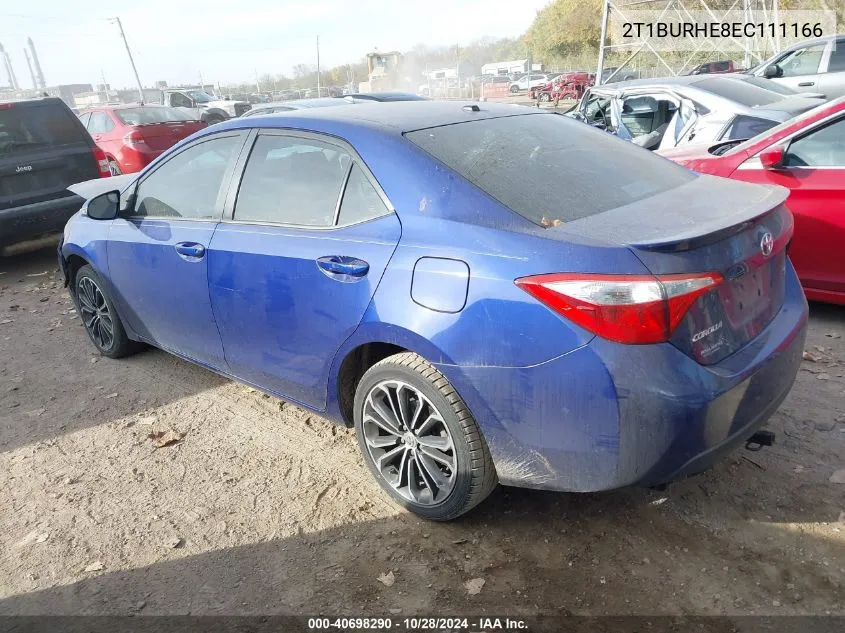 2014 Toyota Corolla S Plus VIN: 2T1BURHE8EC111166 Lot: 40698290