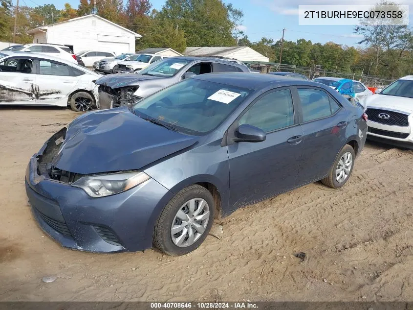 2014 Toyota Corolla Le VIN: 2T1BURHE9EC073558 Lot: 40708646