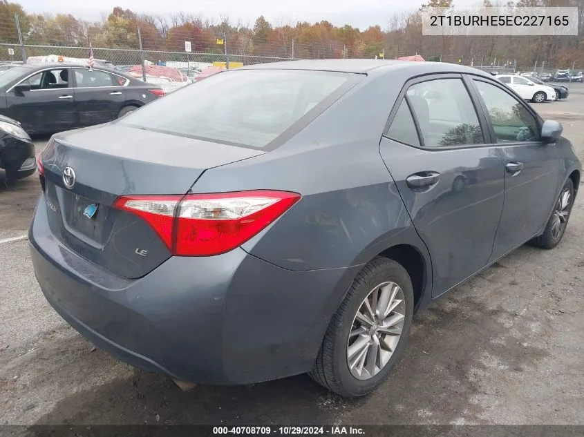 2014 Toyota Corolla Le Plus VIN: 2T1BURHE5EC227165 Lot: 40708709