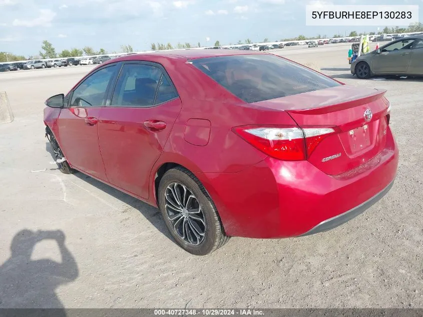 2014 Toyota Corolla S VIN: 5YFBURHE8EP130283 Lot: 40727348