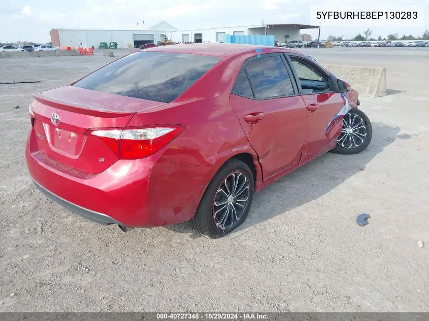 2014 Toyota Corolla S VIN: 5YFBURHE8EP130283 Lot: 40727348