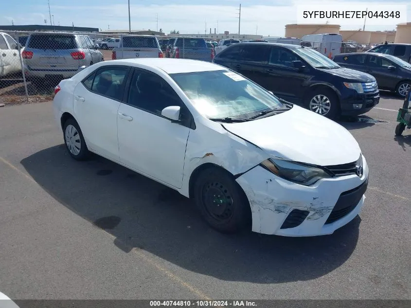 2014 Toyota Corolla Le VIN: 5YFBURHE7EP044348 Lot: 40744810