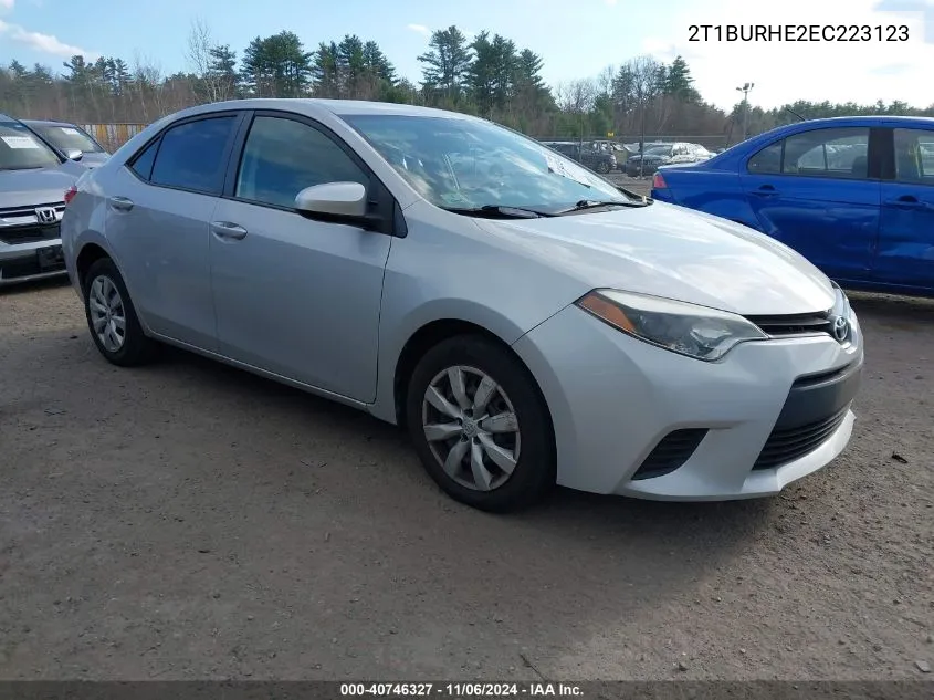 2014 Toyota Corolla Le VIN: 2T1BURHE2EC223123 Lot: 40746327