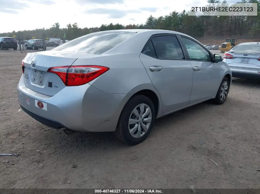 2014 Toyota Corolla Le VIN: 2T1BURHE2EC223123 Lot: 40746327