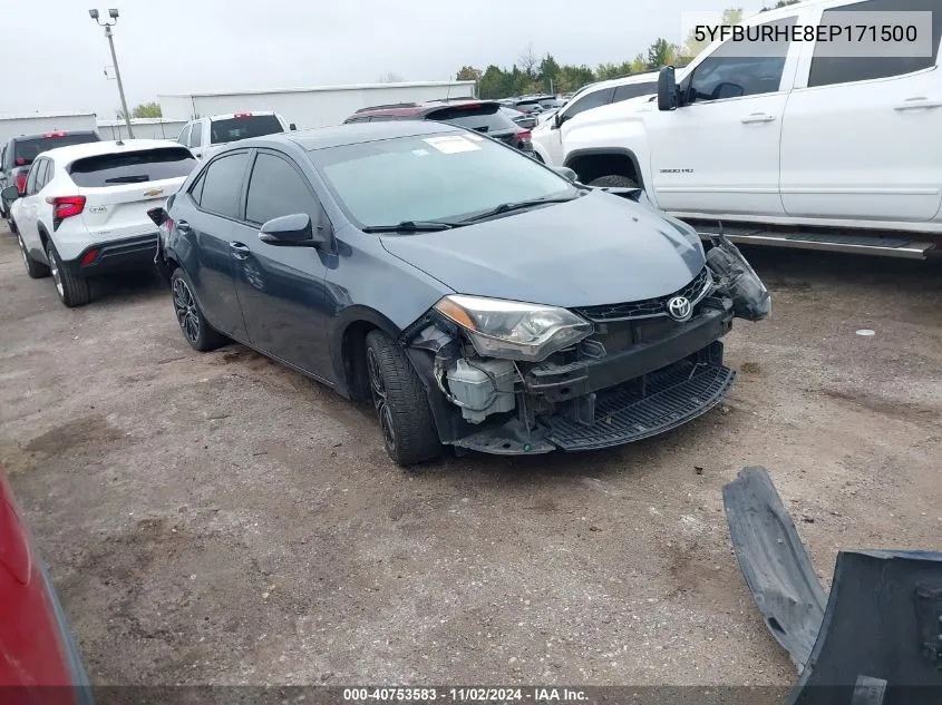 2014 Toyota Corolla L/Le/Le Pls/Prm/S/S Pls VIN: 5YFBURHE8EP171500 Lot: 40753583