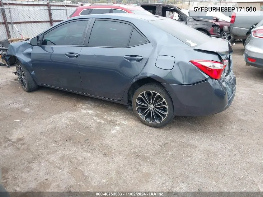 2014 Toyota Corolla L/Le/Le Pls/Prm/S/S Pls VIN: 5YFBURHE8EP171500 Lot: 40753583