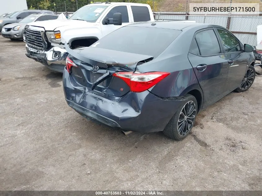 2014 Toyota Corolla L/Le/Le Pls/Prm/S/S Pls VIN: 5YFBURHE8EP171500 Lot: 40753583