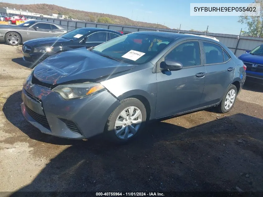 2014 Toyota Corolla Le VIN: 5YFBURHE9EP055402 Lot: 40755964