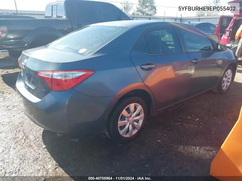 2014 Toyota Corolla Le VIN: 5YFBURHE9EP055402 Lot: 40755964