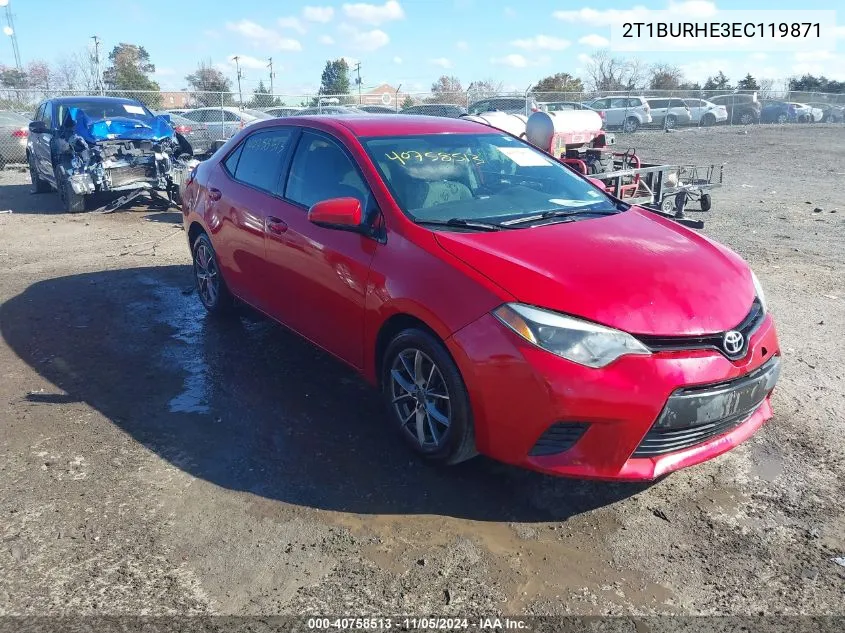 2014 Toyota Corolla Le VIN: 2T1BURHE3EC119871 Lot: 40758513