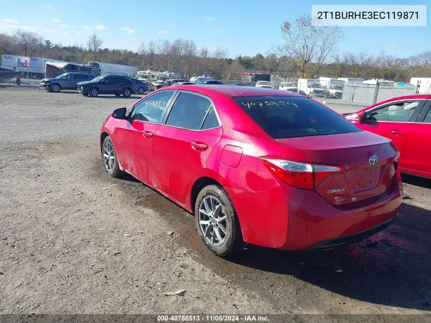 2014 Toyota Corolla Le VIN: 2T1BURHE3EC119871 Lot: 40758513