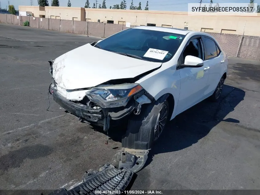 2014 Toyota Corolla L/Le/Le Pls/Prm/S/S Pls VIN: 5YFBURHE0EP085517 Lot: 40762103