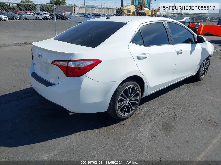 2014 Toyota Corolla L/Le/Le Pls/Prm/S/S Pls VIN: 5YFBURHE0EP085517 Lot: 40762103