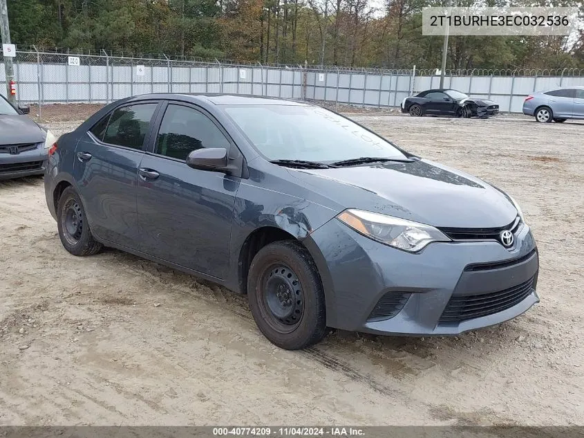 2014 Toyota Corolla L VIN: 2T1BURHE3EC032536 Lot: 40774209