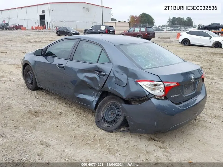 2014 Toyota Corolla L VIN: 2T1BURHE3EC032536 Lot: 40774209