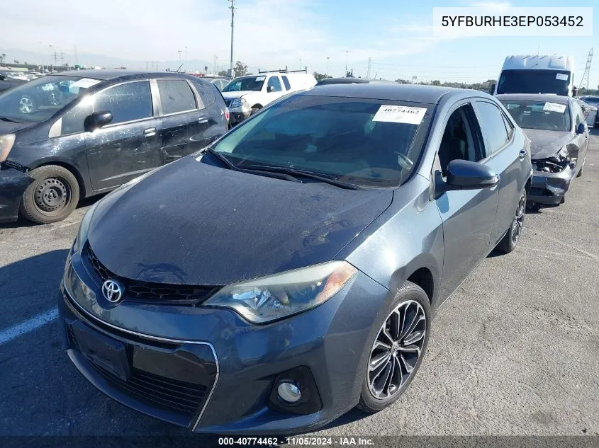 2014 Toyota Corolla S Plus VIN: 5YFBURHE3EP053452 Lot: 40774462