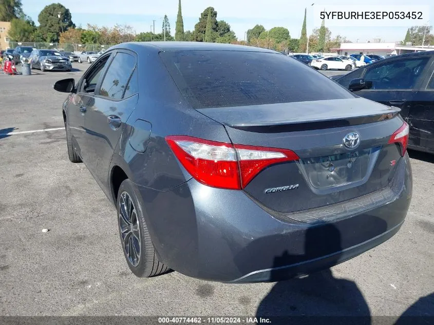 2014 Toyota Corolla S Plus VIN: 5YFBURHE3EP053452 Lot: 40774462