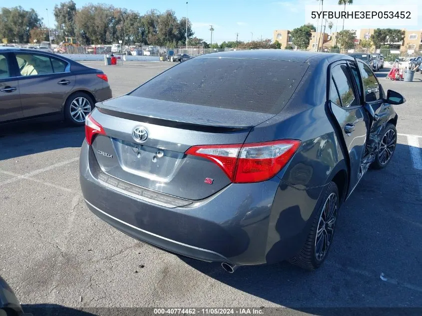 2014 Toyota Corolla S Plus VIN: 5YFBURHE3EP053452 Lot: 40774462