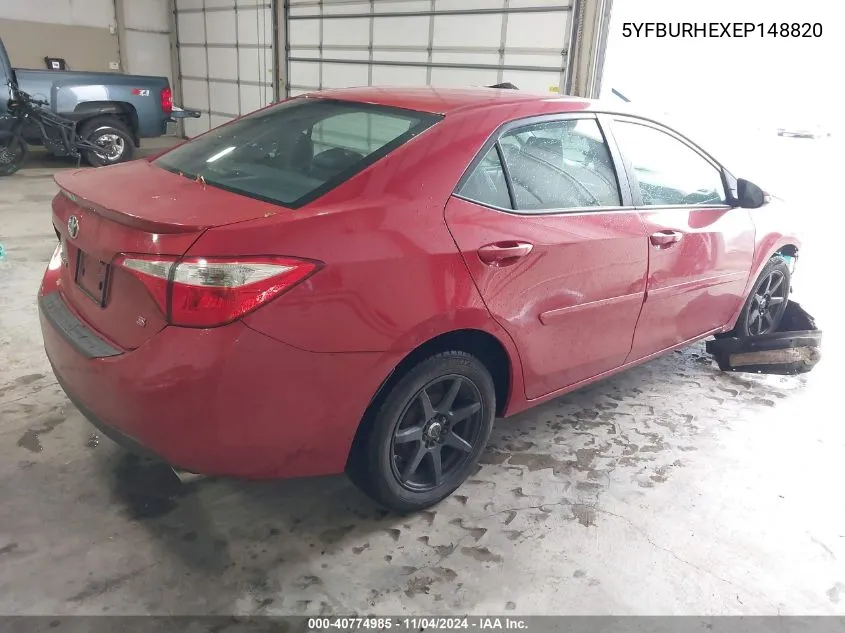 2014 Toyota Corolla S VIN: 5YFBURHEXEP148820 Lot: 40774985