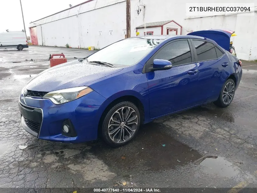 2014 Toyota Corolla S Plus VIN: 2T1BURHE0EC037094 Lot: 40777640