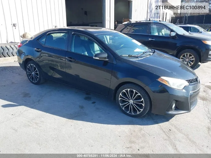 2014 Toyota Corolla L/Le/Le Pls/Prm/S/S Pls VIN: 2T1BURHE8EC100894 Lot: 40785281