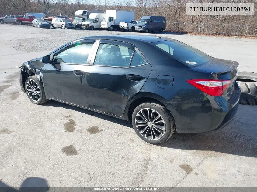 2014 Toyota Corolla L/Le/Le Pls/Prm/S/S Pls VIN: 2T1BURHE8EC100894 Lot: 40785281