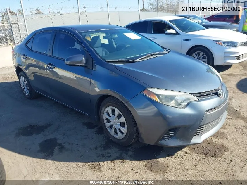 2T1BURHE6EC190000 2014 Toyota Corolla L