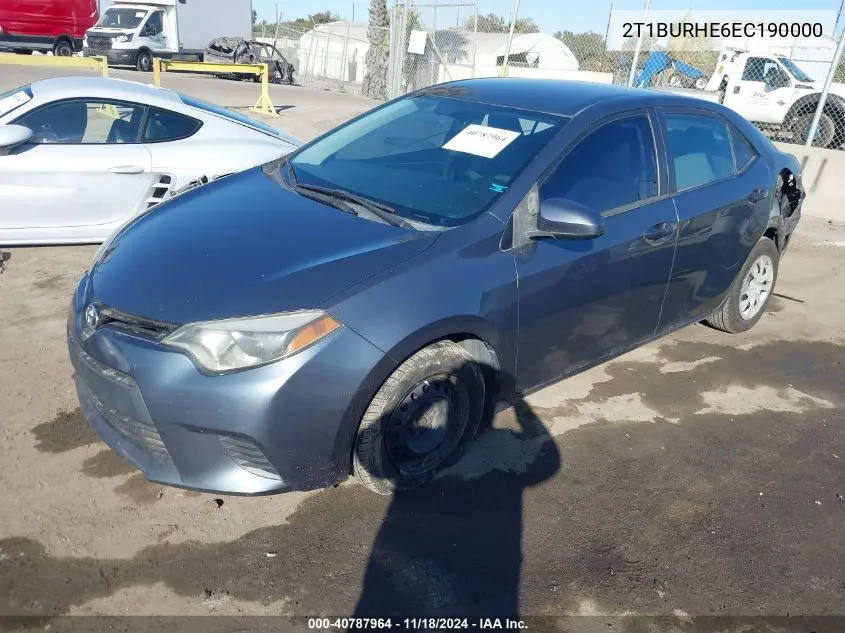 2T1BURHE6EC190000 2014 Toyota Corolla L