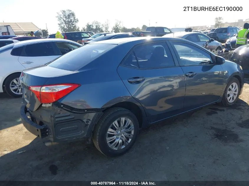 2T1BURHE6EC190000 2014 Toyota Corolla L