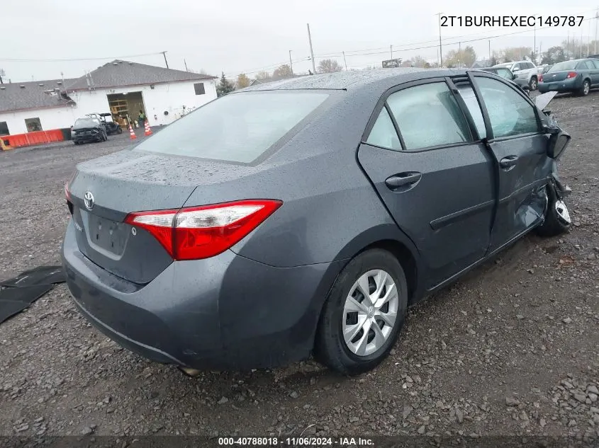 2014 Toyota Corolla L VIN: 2T1BURHEXEC149787 Lot: 40788018