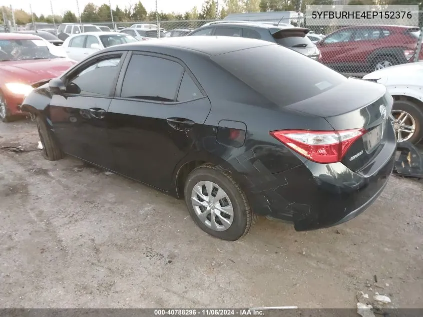 2014 Toyota Corolla L VIN: 5YFBURHE4EP152376 Lot: 40788296