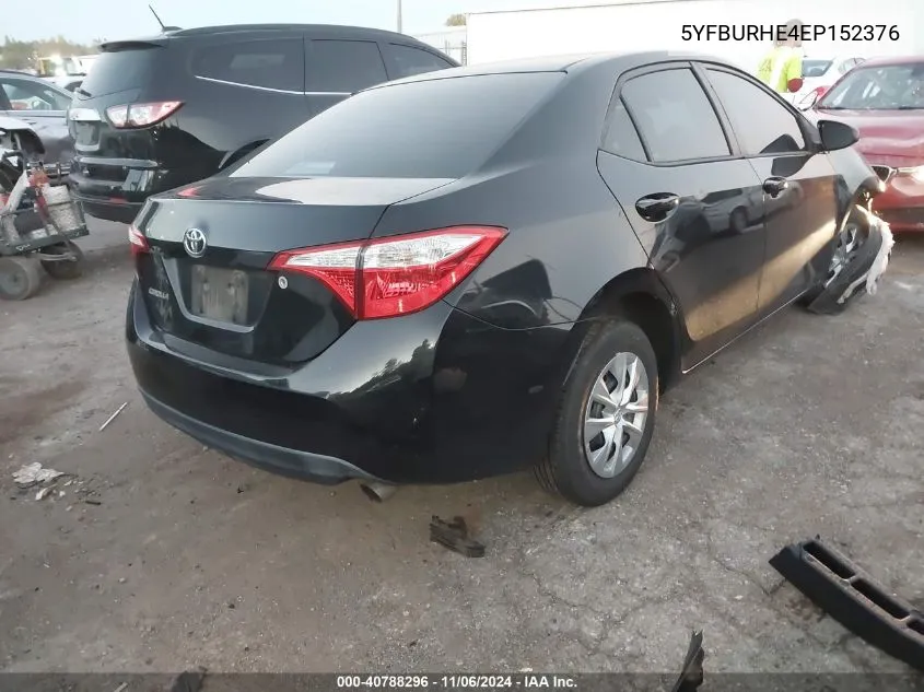 2014 Toyota Corolla L VIN: 5YFBURHE4EP152376 Lot: 40788296