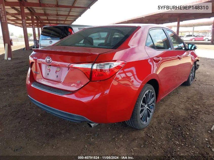 2014 Toyota Corolla S Plus VIN: 5YFBURHE9EP148310 Lot: 40791524