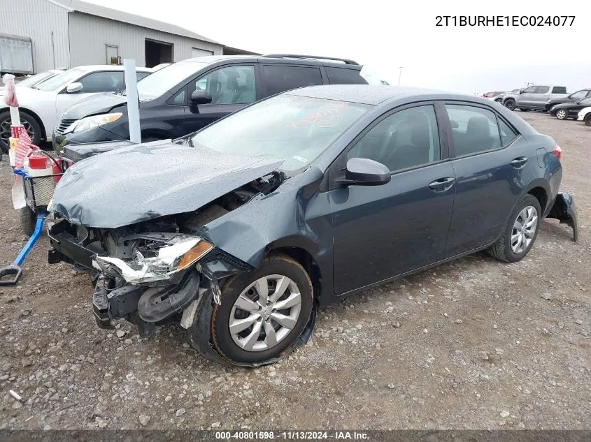 2T1BURHE1EC024077 2014 Toyota Corolla Le