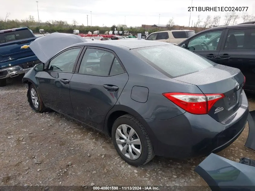 2T1BURHE1EC024077 2014 Toyota Corolla Le