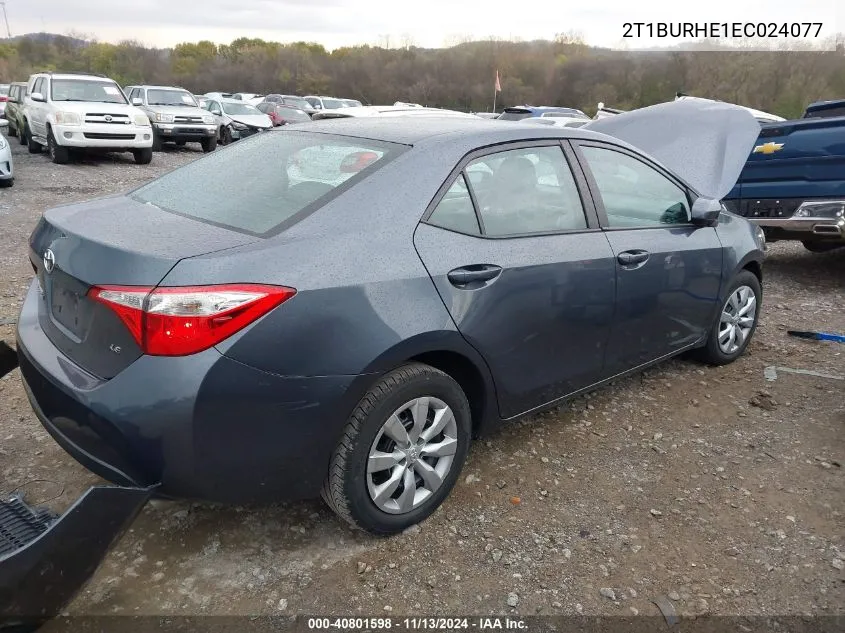 2T1BURHE1EC024077 2014 Toyota Corolla Le