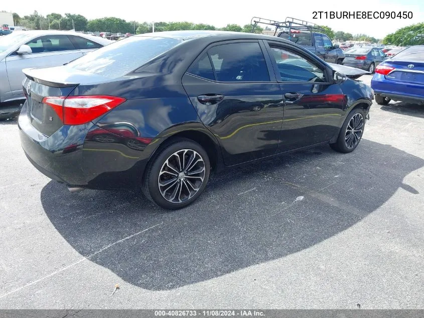 2014 Toyota Corolla S Plus VIN: 2T1BURHE8EC090450 Lot: 40826733