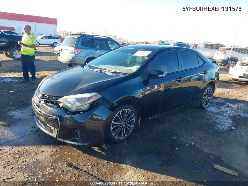 2014 Toyota Corolla S Plus VIN: 5YFBURHEXEP131578 Lot: 40829030