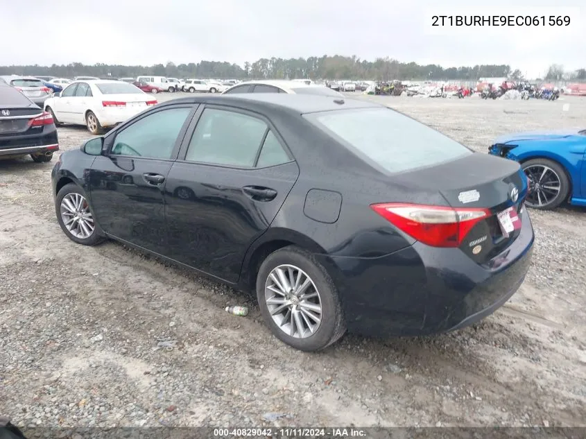 2014 Toyota Corolla L/Le/Le Pls/Prm/S/S Pls VIN: 2T1BURHE9EC061569 Lot: 40829042