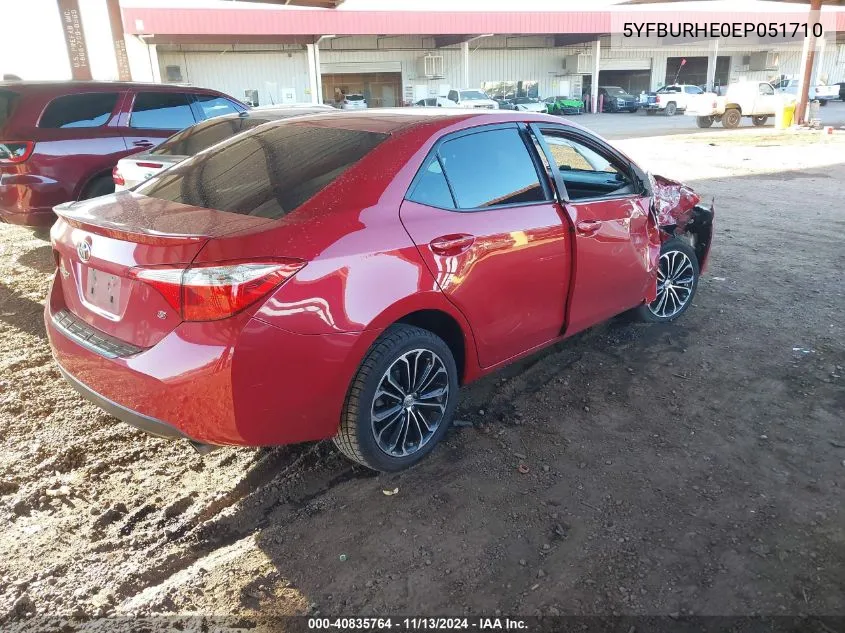 2014 Toyota Corolla S Plus VIN: 5YFBURHE0EP051710 Lot: 40835764