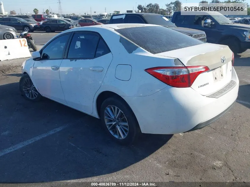 2014 Toyota Corolla Le Plus VIN: 5YFBURHE6EP010546 Lot: 40836789