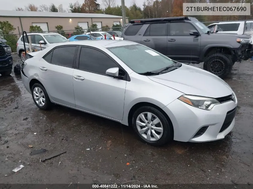 2014 Toyota Corolla Le VIN: 2T1BURHE1EC067690 Lot: 40841222