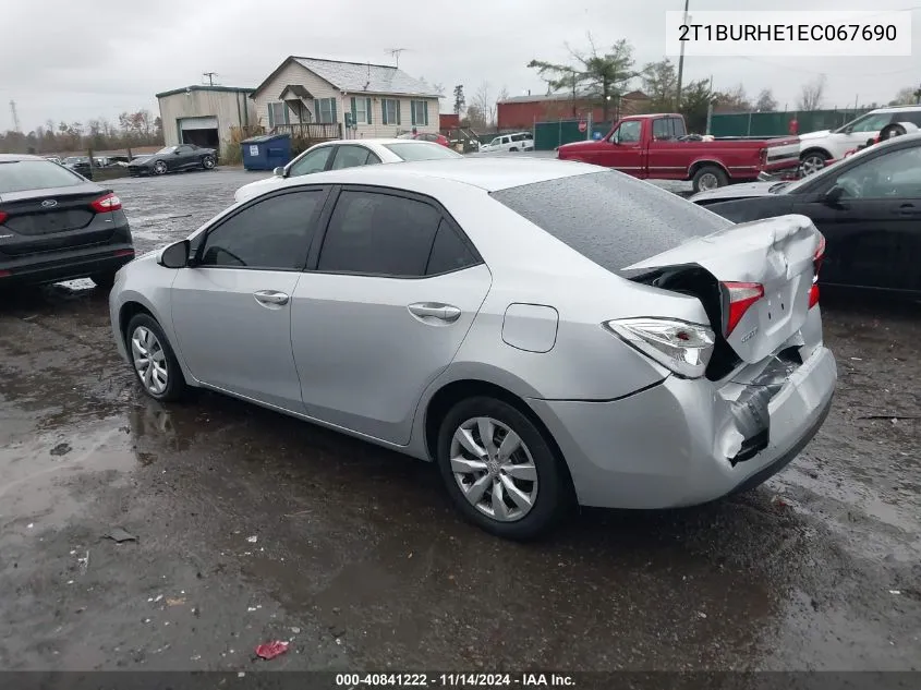 2014 Toyota Corolla Le VIN: 2T1BURHE1EC067690 Lot: 40841222