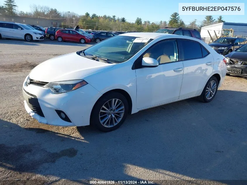 2014 Toyota Corolla Le Plus VIN: 5YFBURHE2EP047576 Lot: 40841926