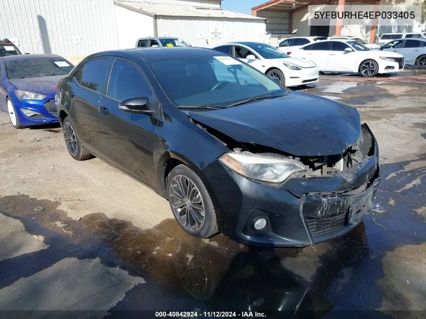 2014 Toyota Corolla L/Le/Le Pls/Prm/S/S Pls VIN: 5YFBURHE4EP033405 Lot: 40842924